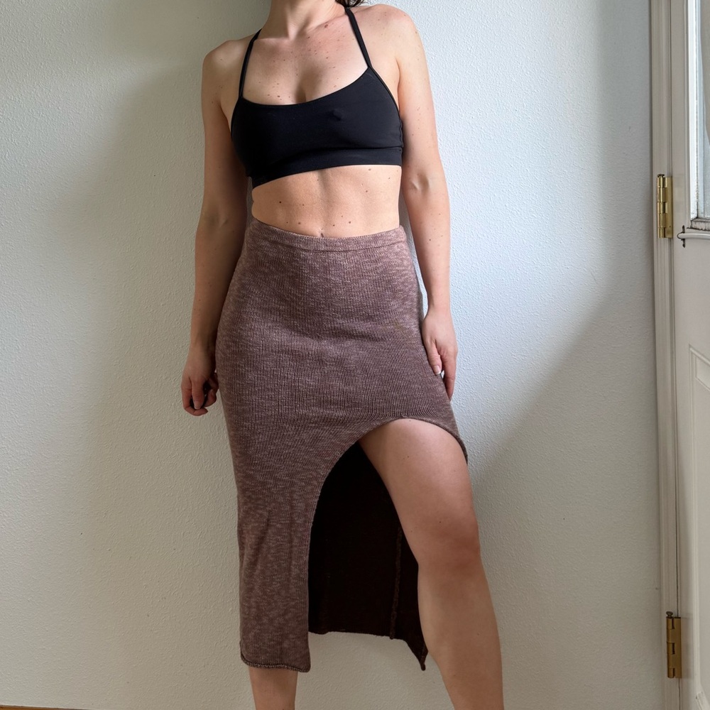 Glassons Red Midi Pencil Skirt with Slit